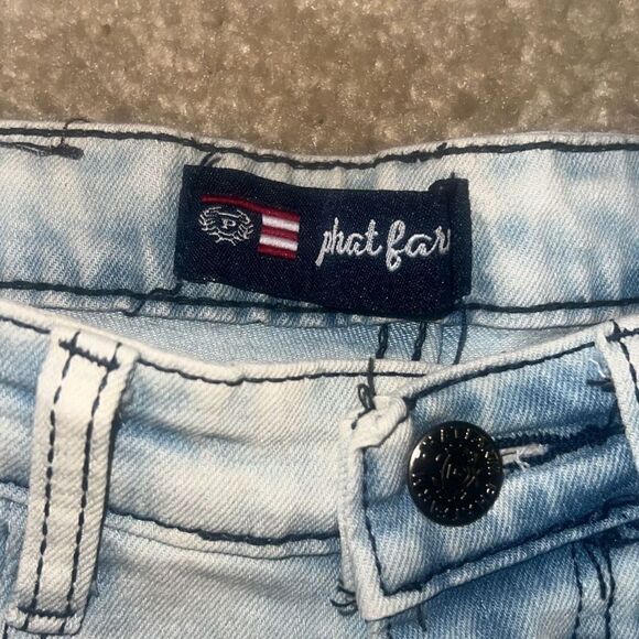 Boys Just For Me Light Wash Stretch Denim Jeans Size 6 Distressed - Picture 14 of 15